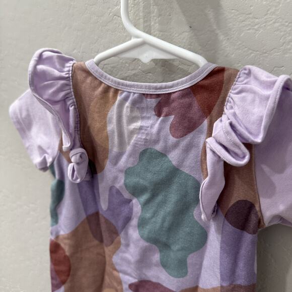 Rags Purple Watercolor Ruffle Romper - Picture 4 of 8